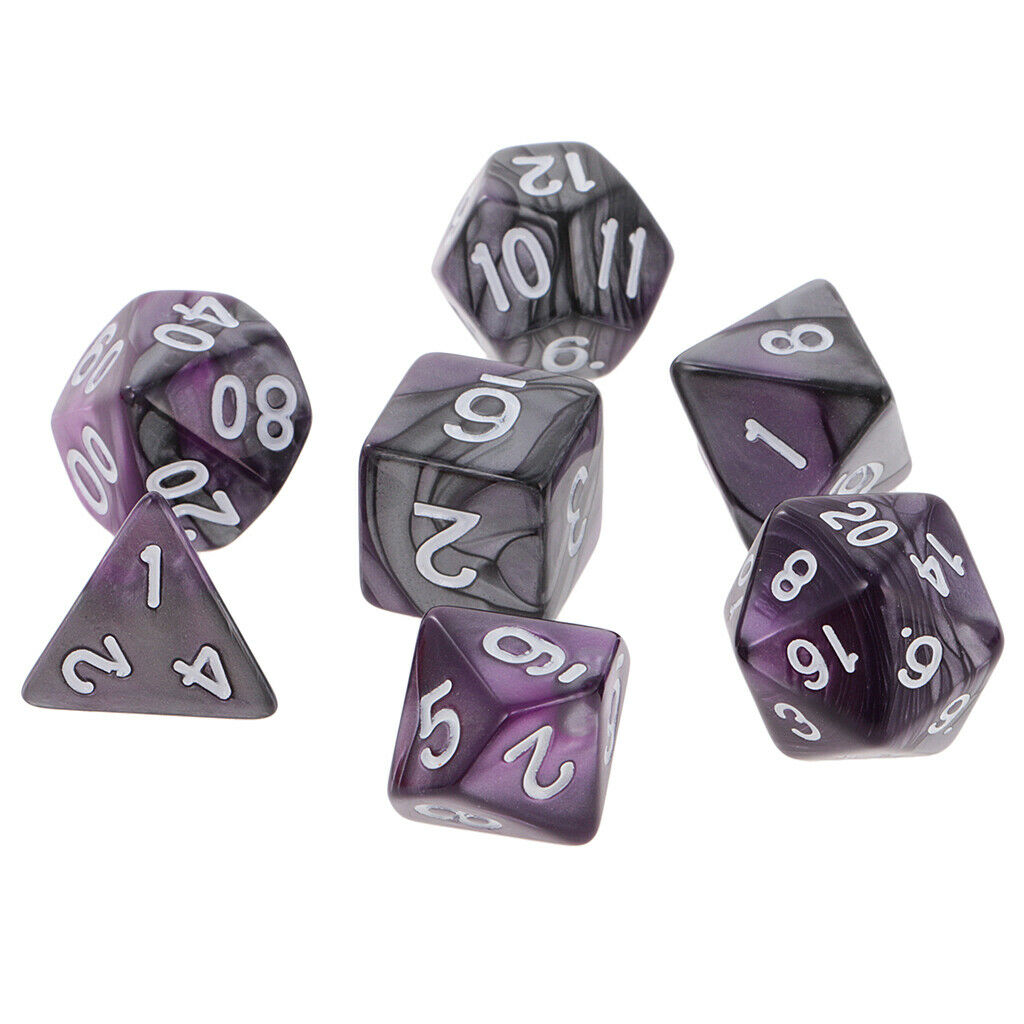 28x Two Colors Polyhedral Dice for D&D DND RPG MTG Table Games Tabletop