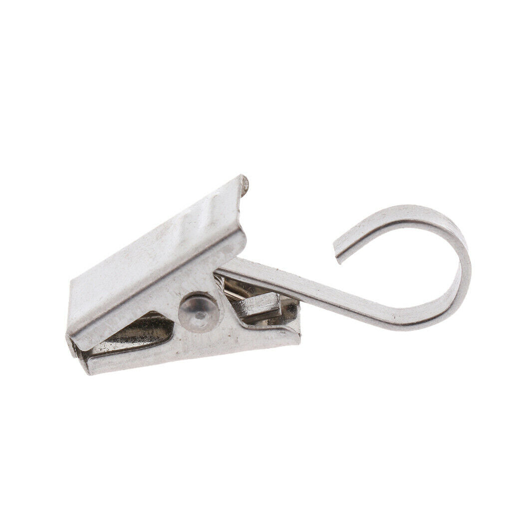 10Pcs Shower Curtain Clips with Hook Gliding Clamp Hanger Clips Peg Pin 35mm,