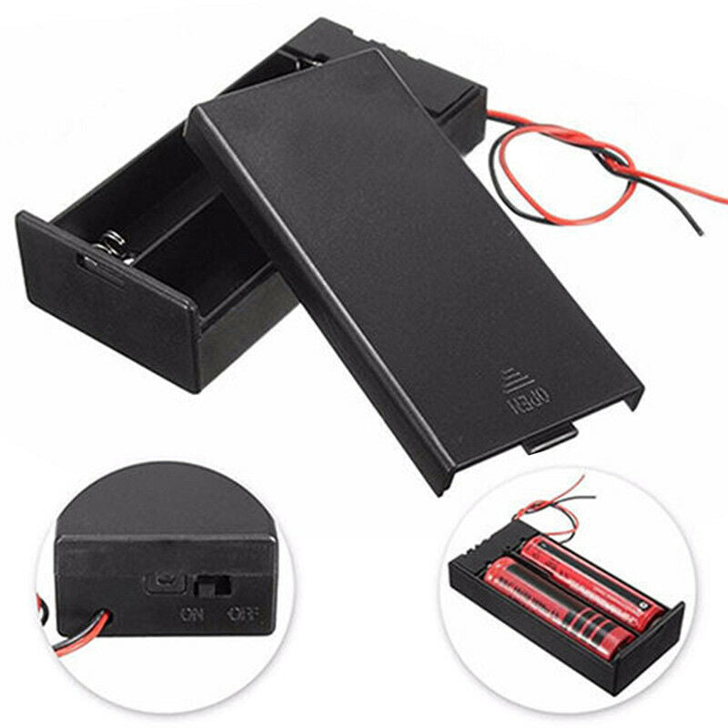 DC Battery Box Case Storage Holder ON/OFF Switch Wire for 2x 18650 3.7V Battery