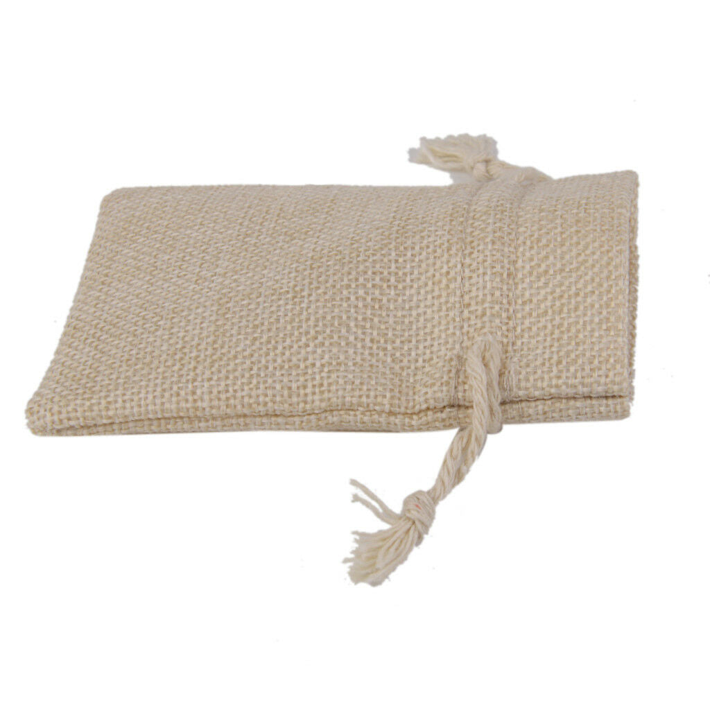 20pcs Small Linen Jute Sack Pouch Bag Drawstring Wedding Gift Favor 8 x 10cm