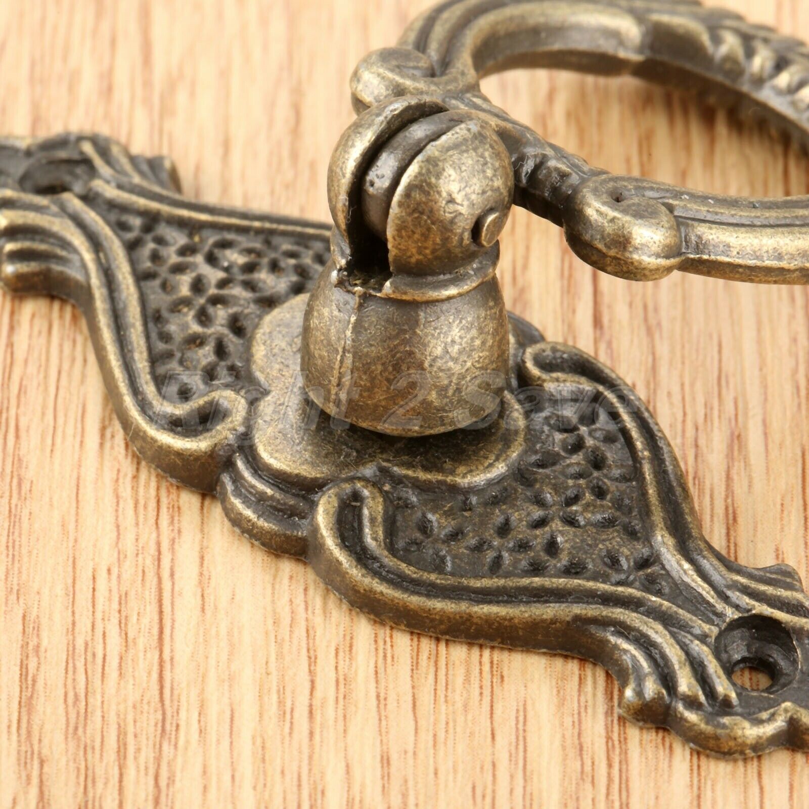 1Pc 65*48mm Retro Furniture Kitchen Cabinet Pull Handle Jewelry Chest Ring Knob