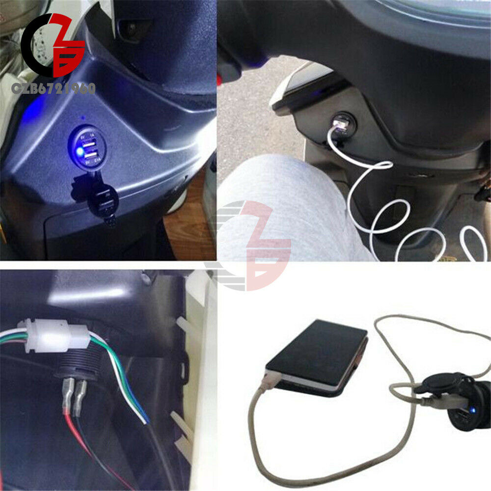 12-24V Dual USB Port Splitter Cigarette Lighter Socket Car Charger Power Adapter