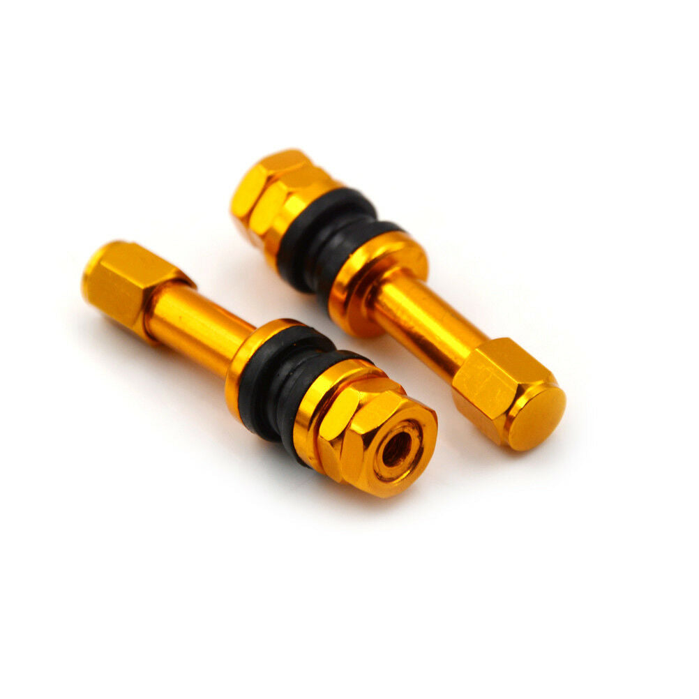 4pcs TR48E Bolt-in Auto Car Tubeless Wheel Tire Valve Stems Dust Caps Gol.l8