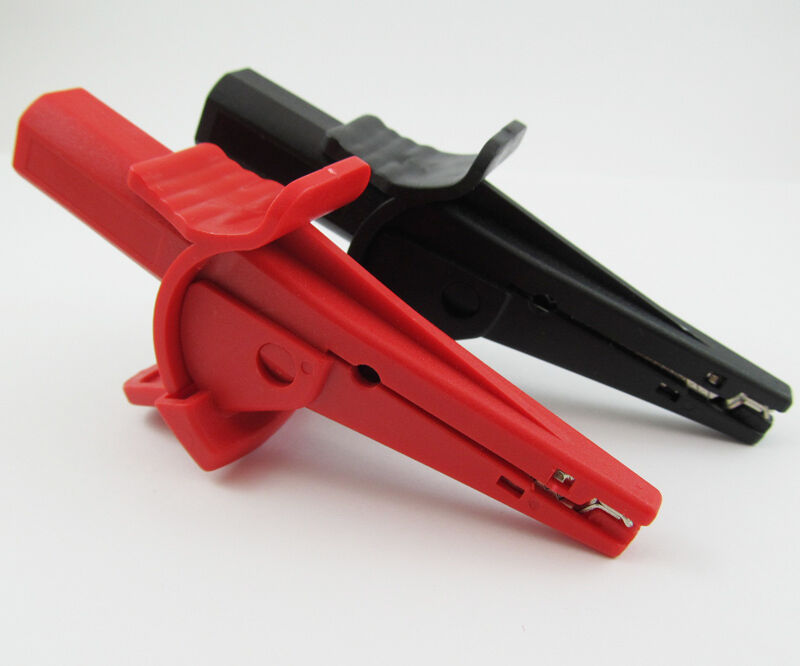 4 pcs Long Jaw Safety Alligator Clip to 4mm Banana Female Insulated Test Clip