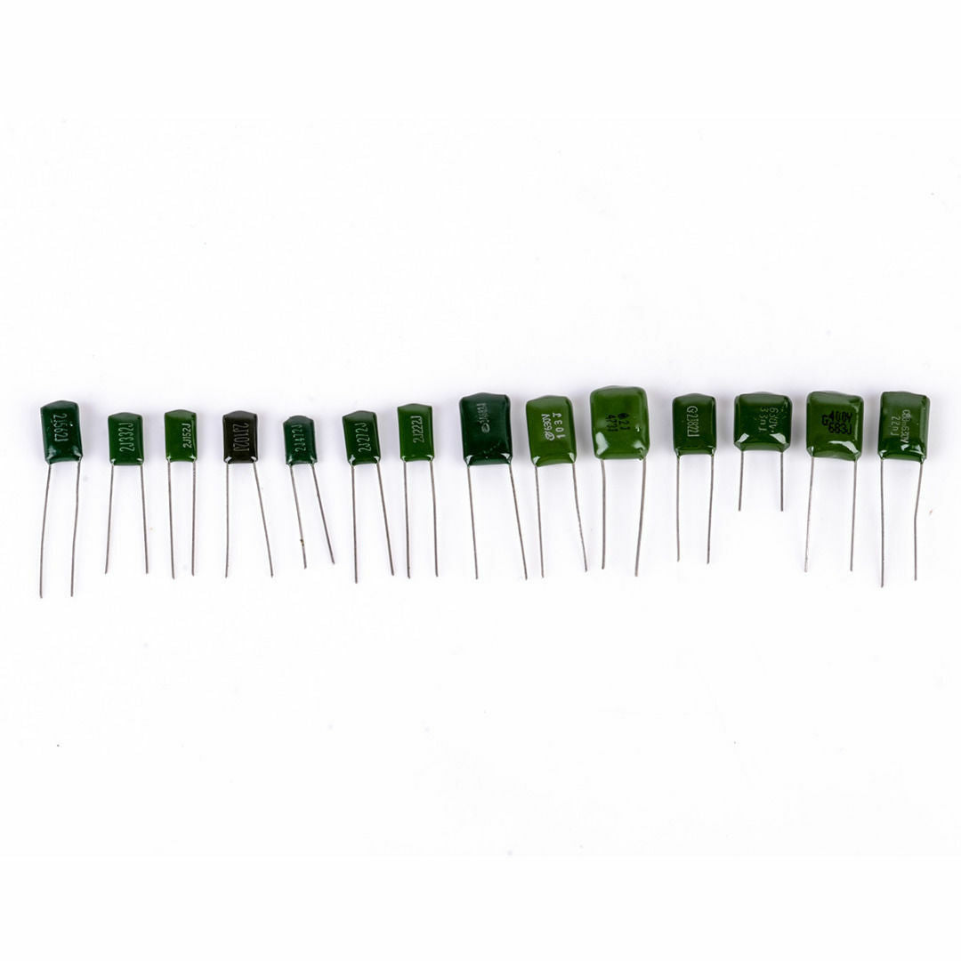140PCS 630V 14Values Polyester Capacitor Assortment Electrolytic Kit+Plastic Box