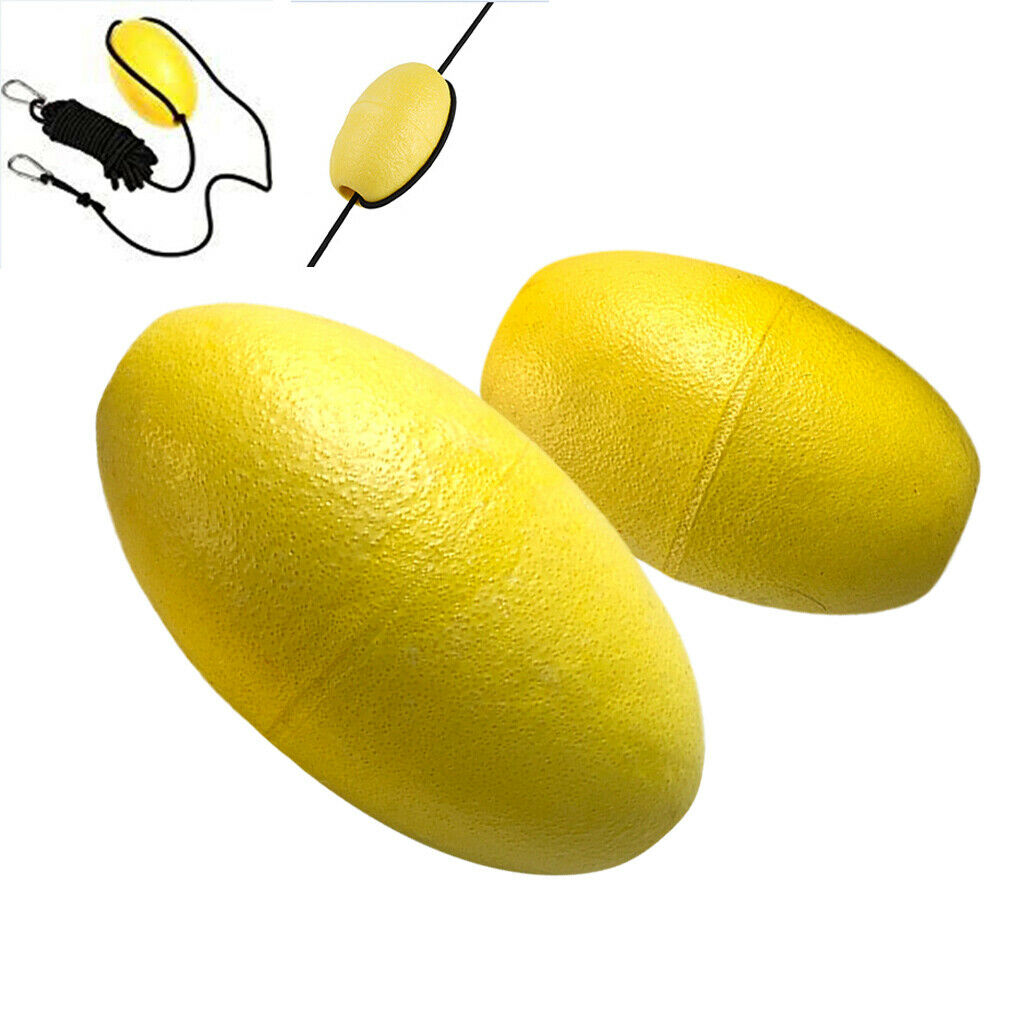 2 Pieces Small & Large Yellow EVA Foam Kayak Canoe Drift Anchor Float Buoy for