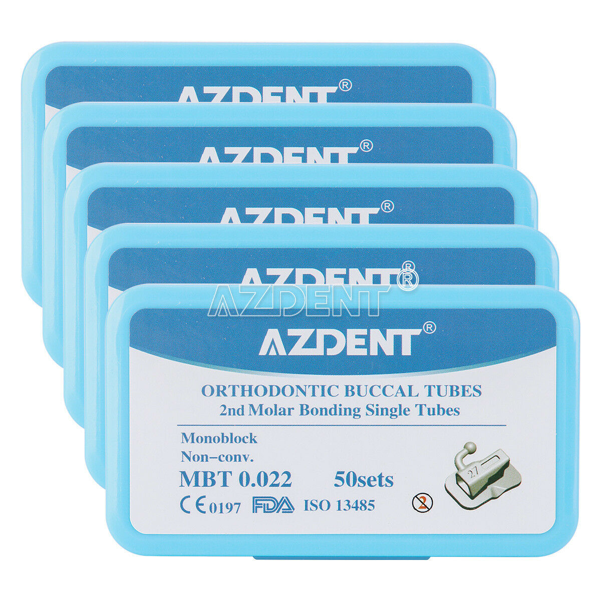 Dental Orthodontic 2nd Molar Buccal Tube MBT.022 Bondable Non-Conv Monoblock