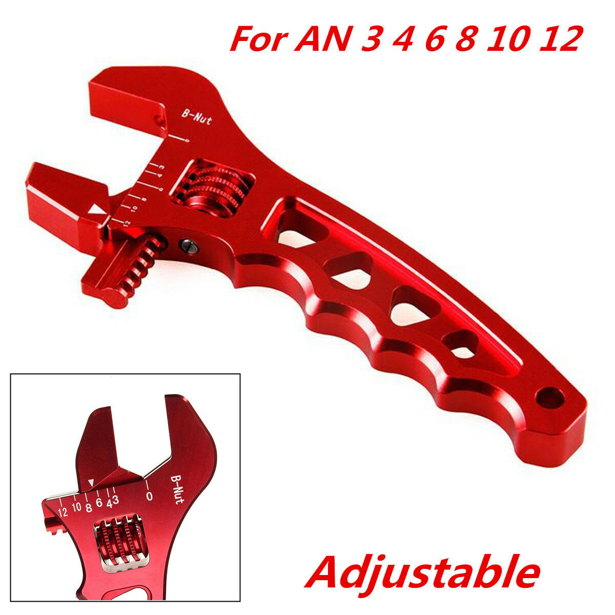 Adjustable Aluminum Lightweight AN Fitting Wrench Auto Tool for AN 3 4 6 8 10 12