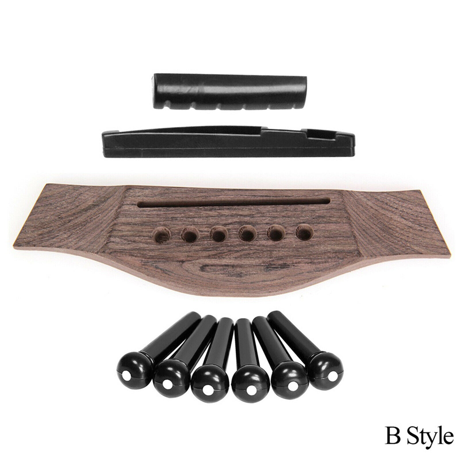Classical Guitar Bridge with Pins Slotted Nut Saddle Repairing Kit Parts