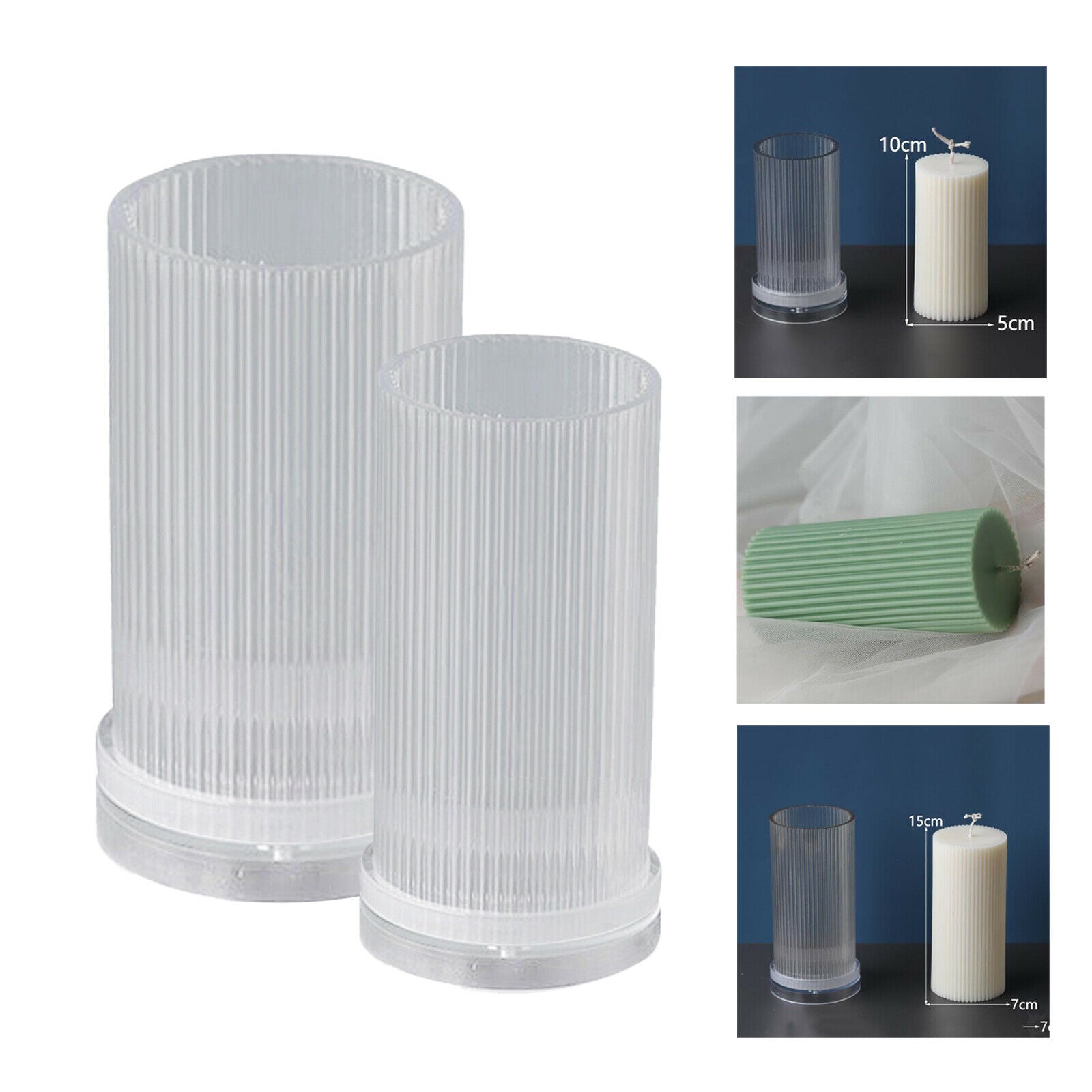 Long Pole Pillar Candle Molds Large Cylinder Rib Candle Making Craft Tool