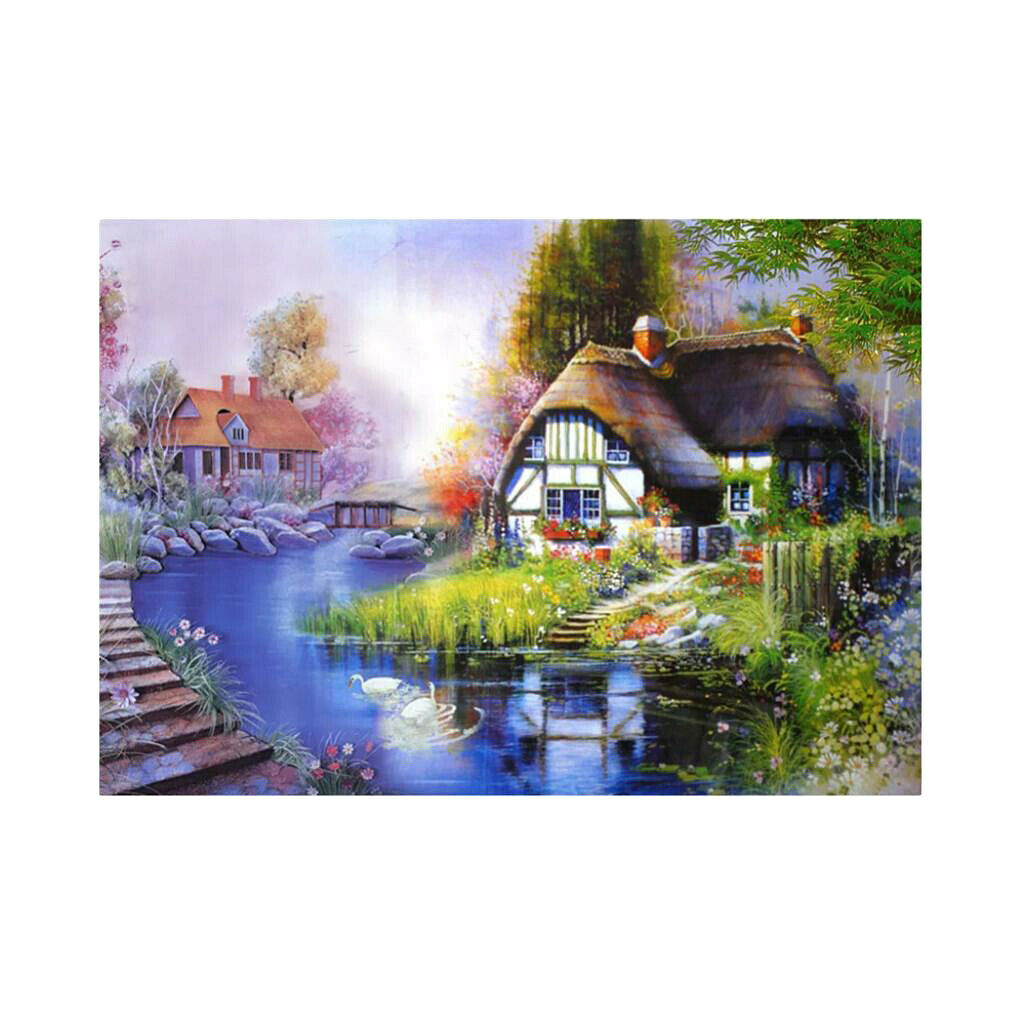 DIY Diamonds Painting Leisurely House Cross Crafts Stitch Kit for Home Decor