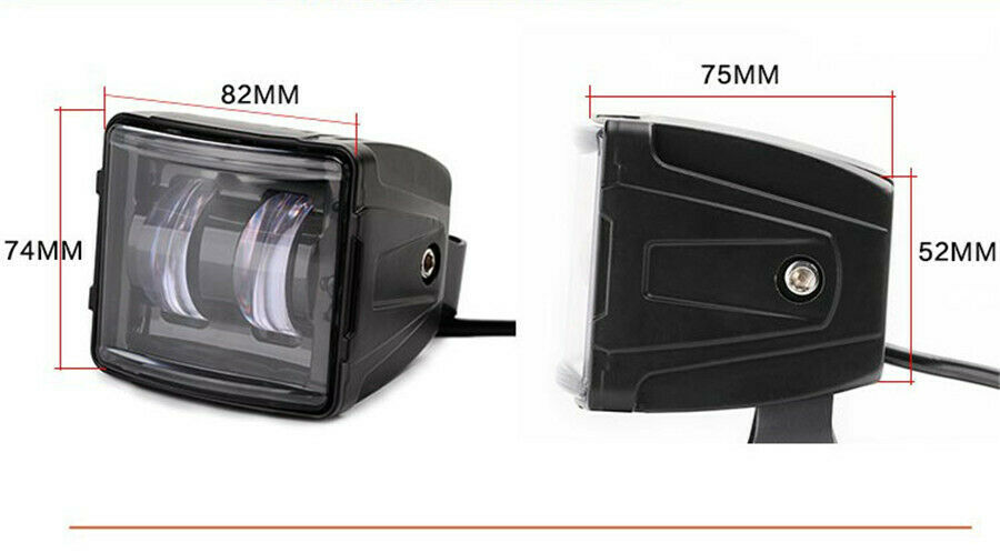 motorcycle Led Work Light White 6000k Nighttime traffic light waterproof +switch