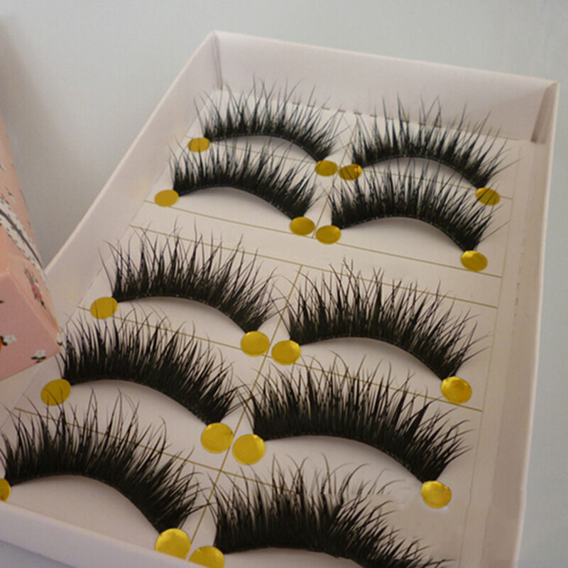 Long 5 Pairs Makeup Nice False Eyelashes Thick Cross Eye Lashes Extension.l8