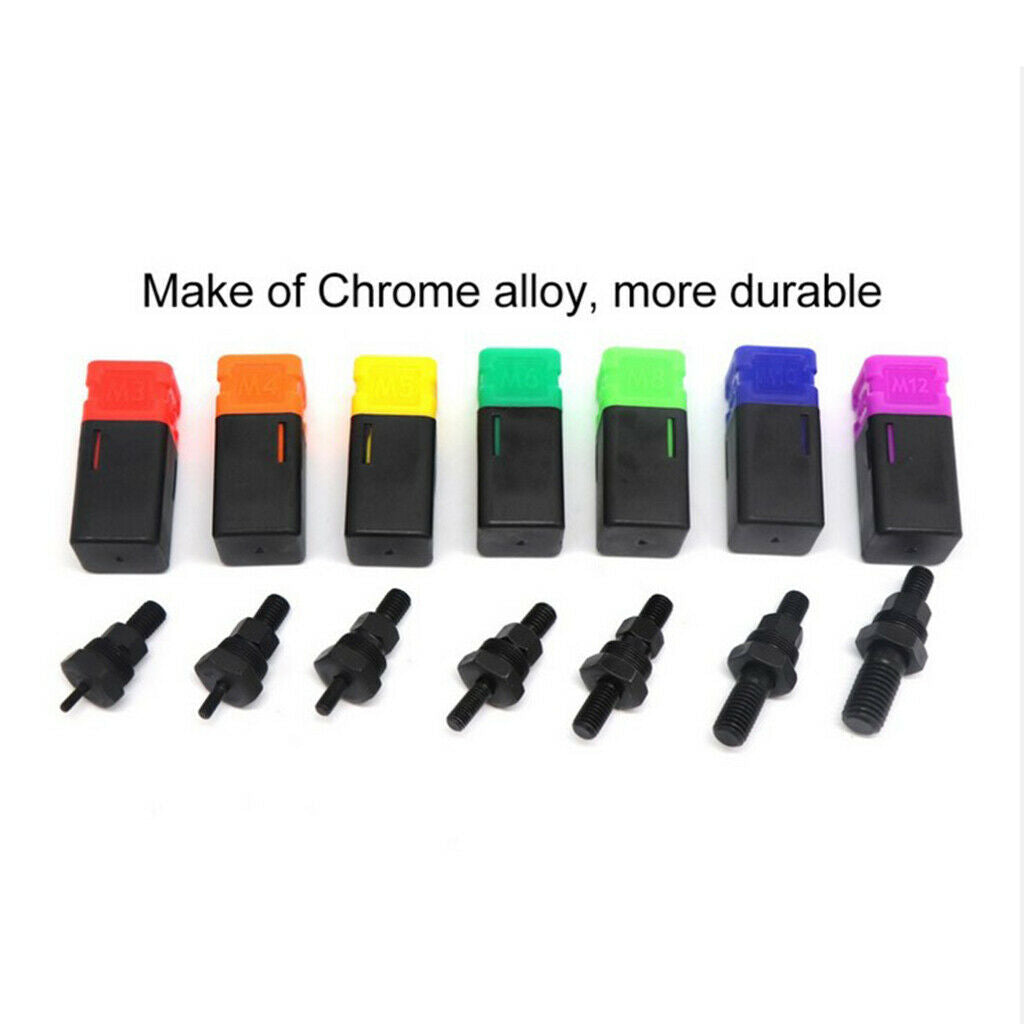 7Pcs Hand Riveter Gun Nutsert Tool Kit M3 to M12 Set with Nose pieces Tools