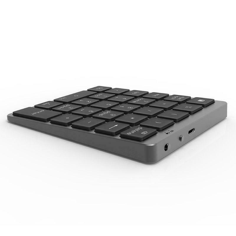 Aluminum Alloy 28 Keys Wireless Bluetooth-compatible Numeric Keypad Ultra-thin