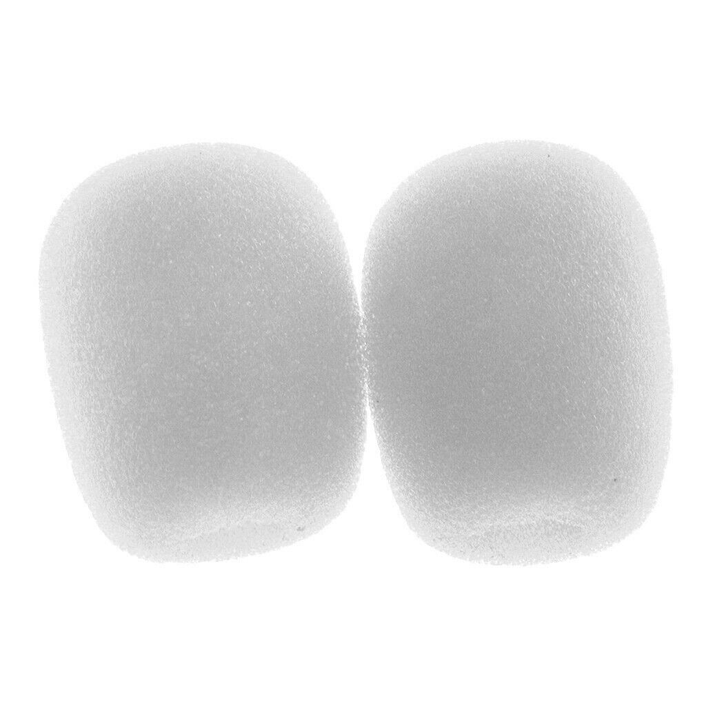 Durable 20pcs Black White Sponge Microphone MIC Covers Protector 28x22x8mm