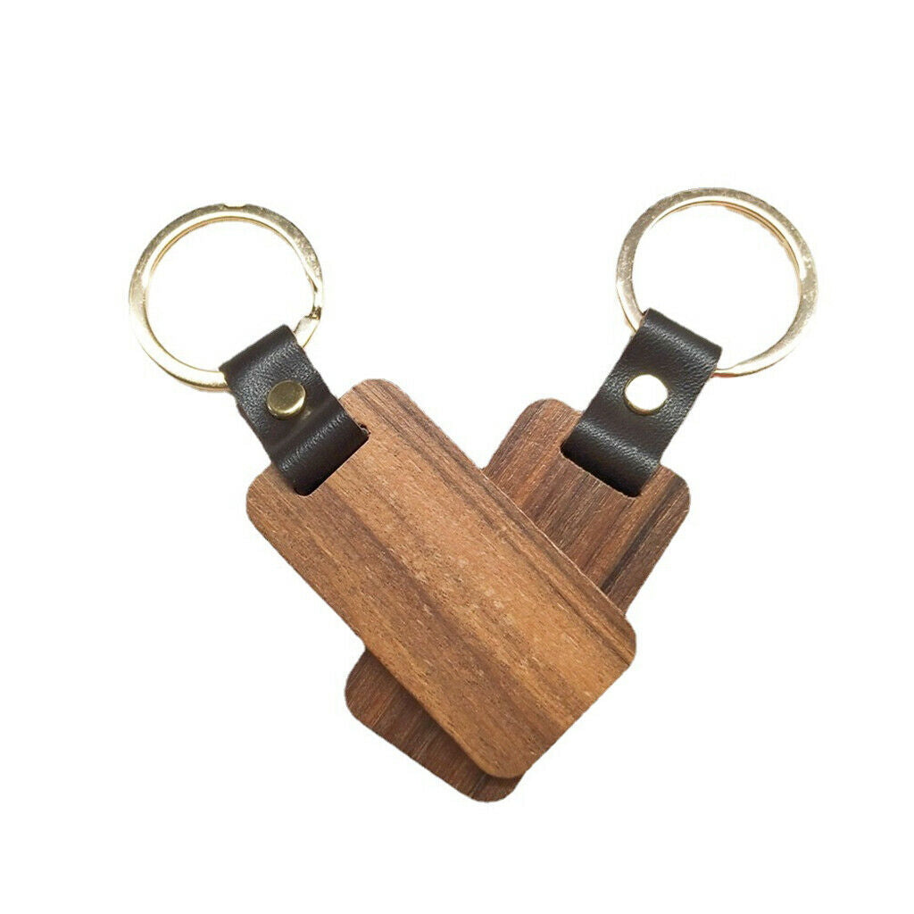 10pcs Wood Keychain Key Ring Hanging DIY Crafts Birthday Gifts Accessories