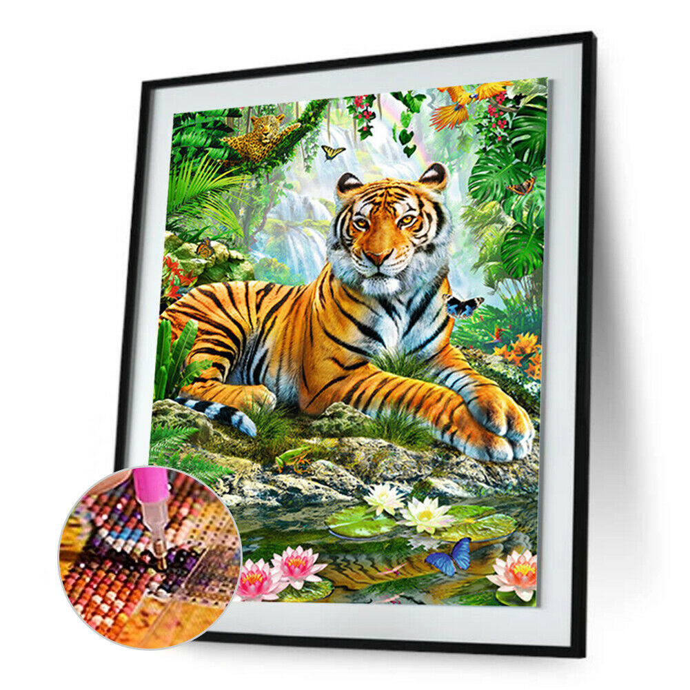 Tiger Full Drill Square Diamond Painting 5D DIY Mosaic Kit for Bead Art @