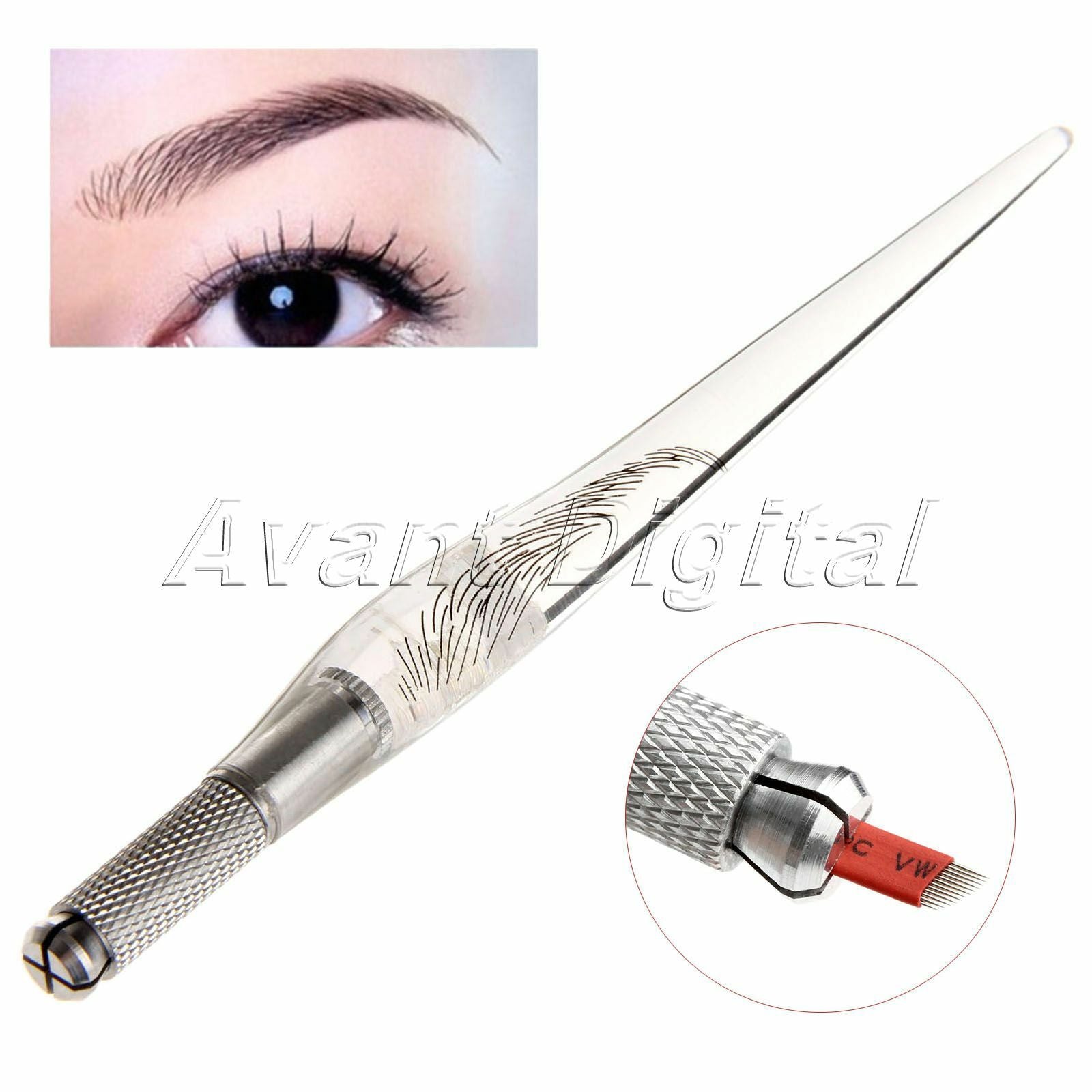 Manual Tattoo Pen PCD Makeup Machine Eyebrow Micro blade Pen with needle Blade
