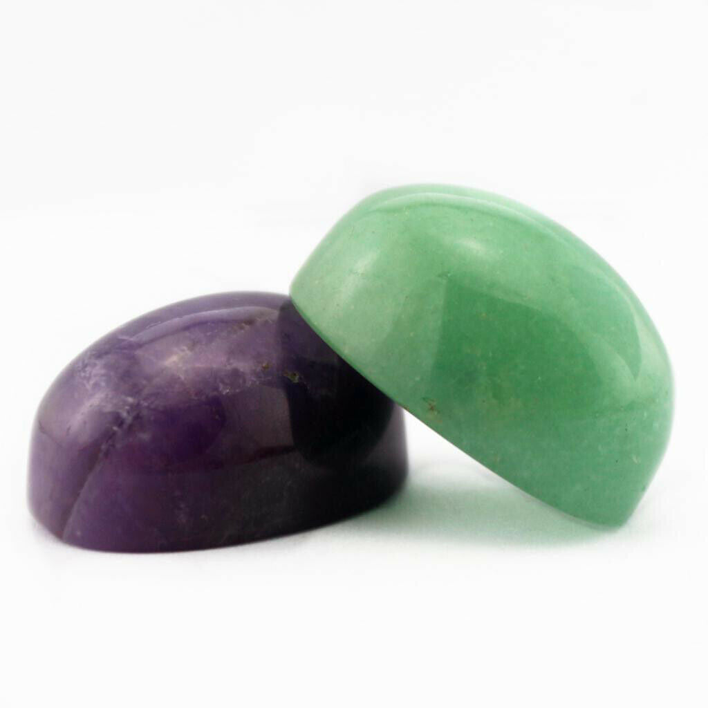 7pcs Reiki Natural Crystal Circle Stone Set Ellipsoid Oval Polished Crystal