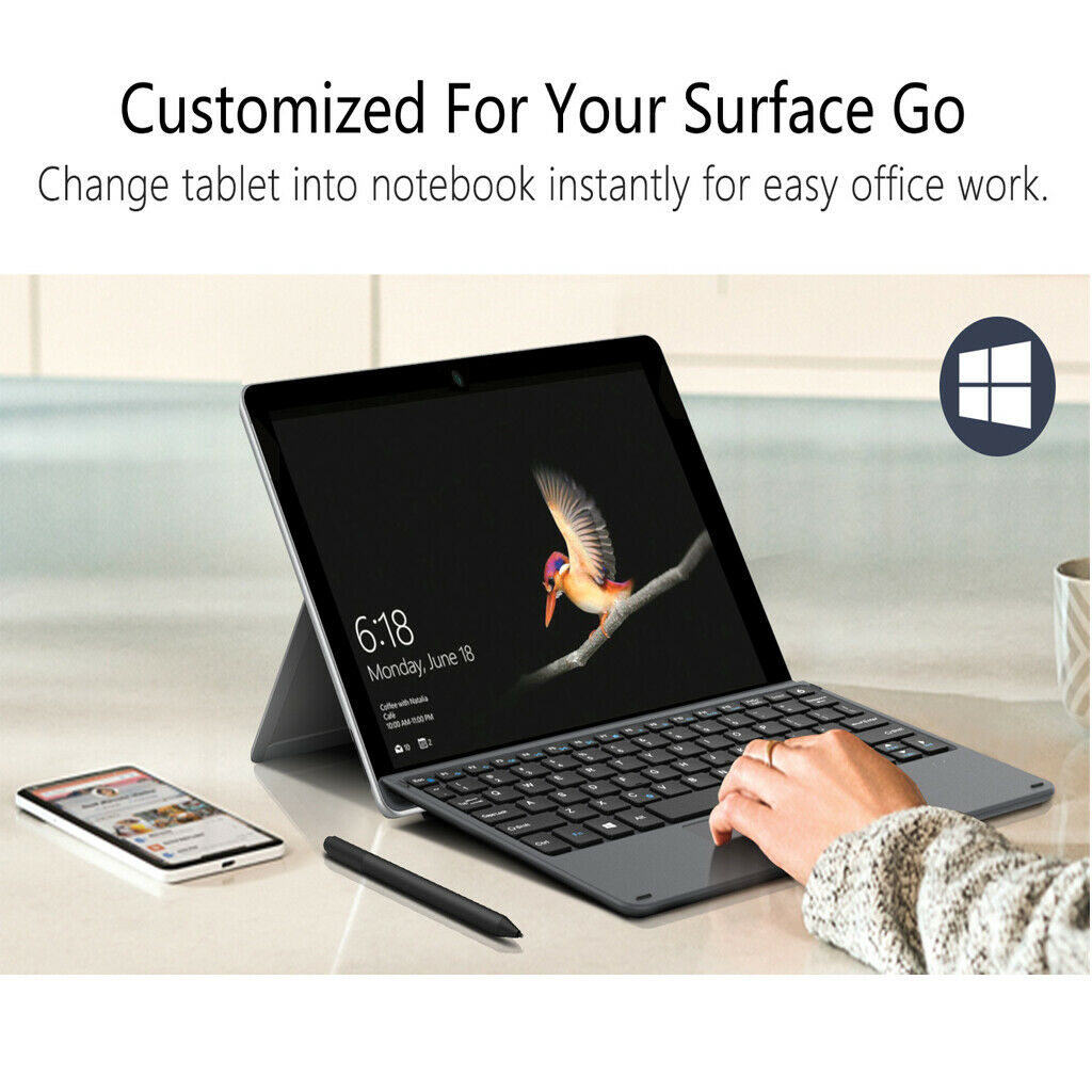 Ultra Thin Wireless 7-Colors LED Backlit Keyboard For Microsoft Surface Go