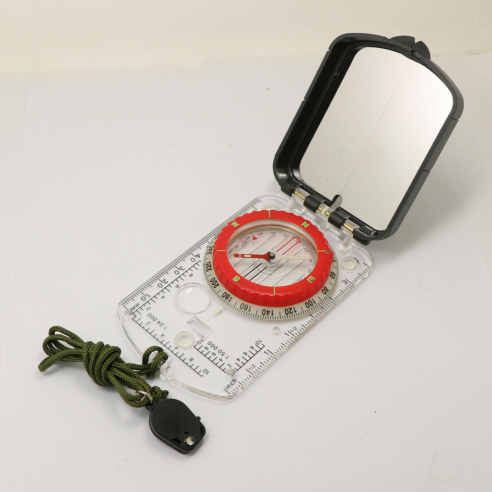 Foldable Compass Scale Map Ruler Clinometer Survival Hunting Mountaineering