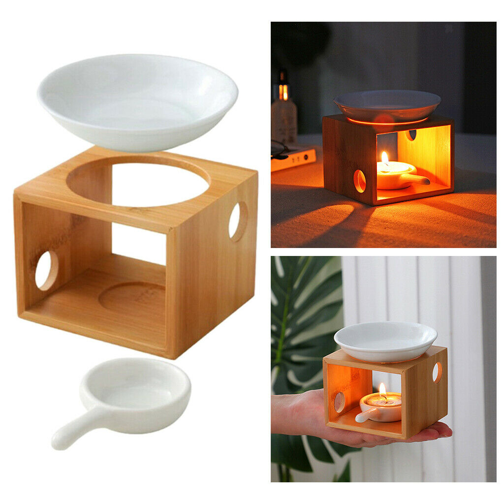 Oil Burner Diffuser Wax Melt Burner Ceramic Oil Warmer with Candle Spoon