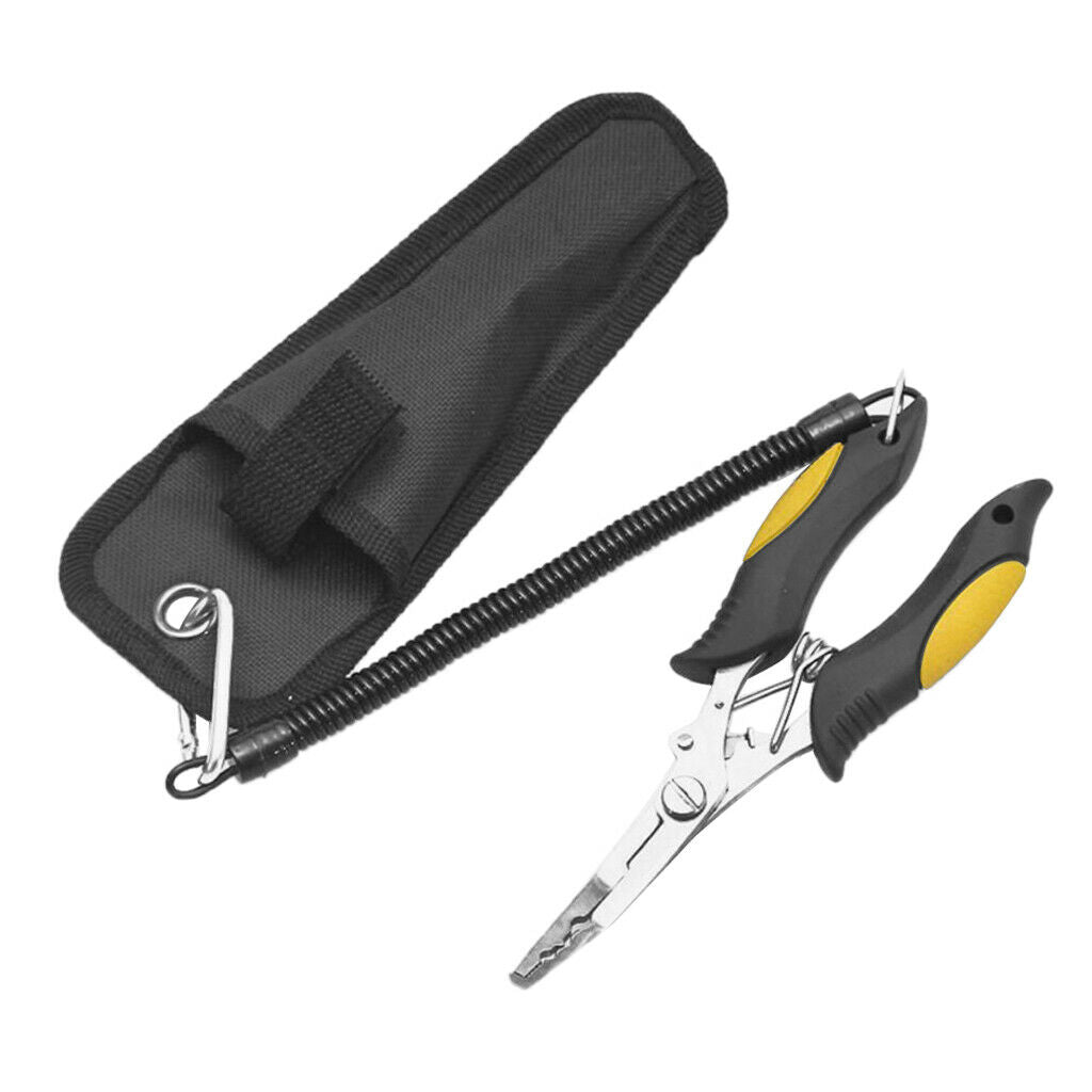 Fishing Pliers Resistant Saltwater Fish Hook for Cutting Braid Line Yellow