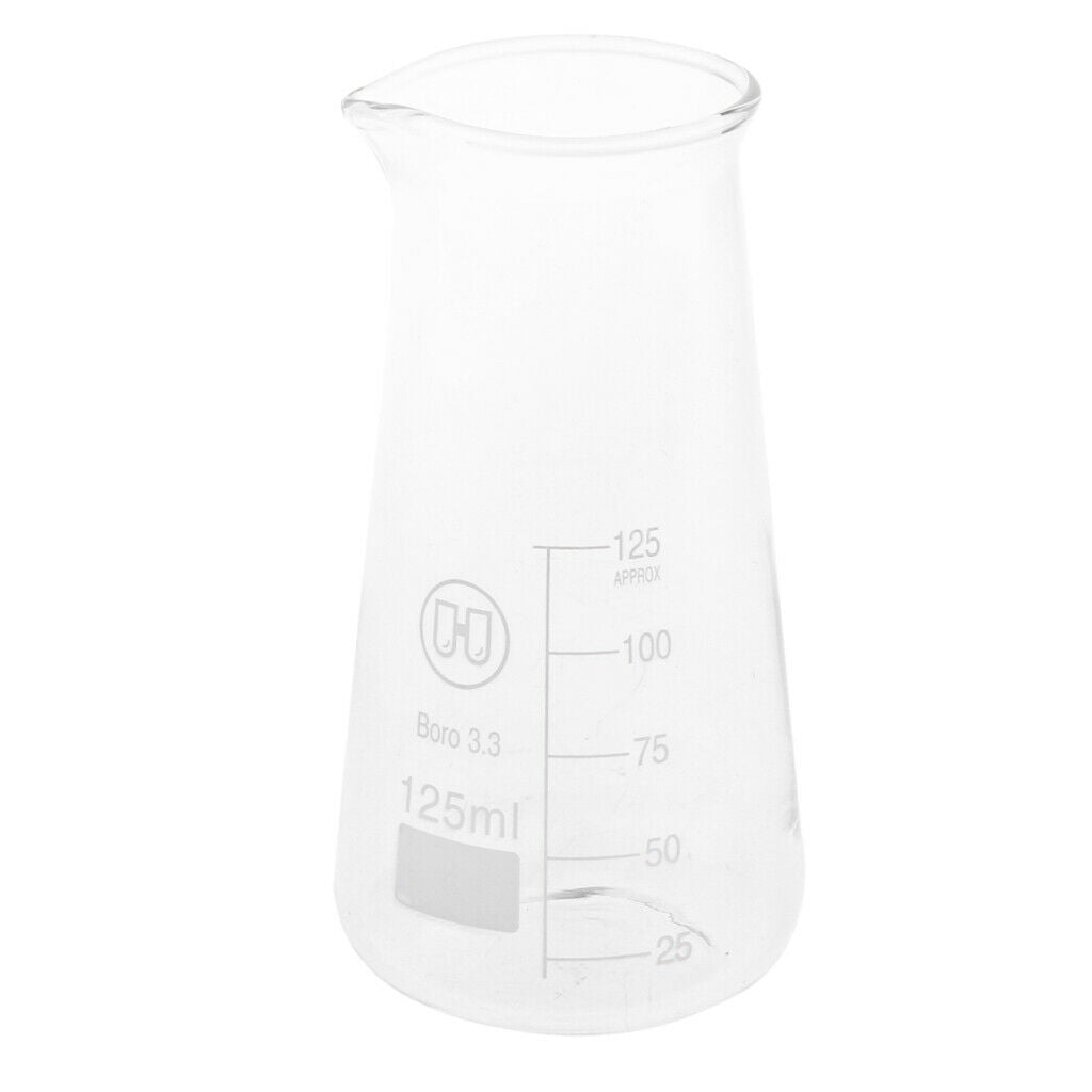 125ml Borosilicate Conical Flask Glass Stopper Lab Glassware