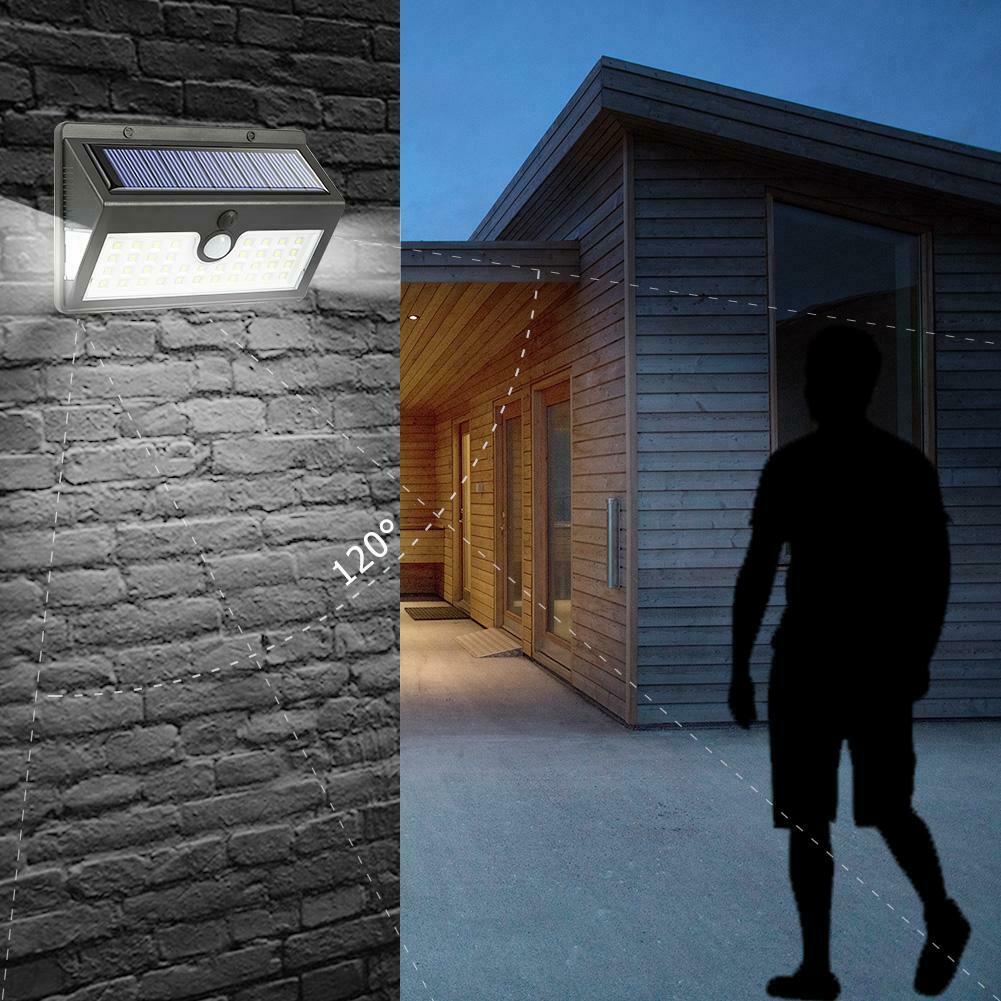 44LED Solar Light Motion Sensor Garden Outdoor Yard IP65 Security Wall Lamp @
