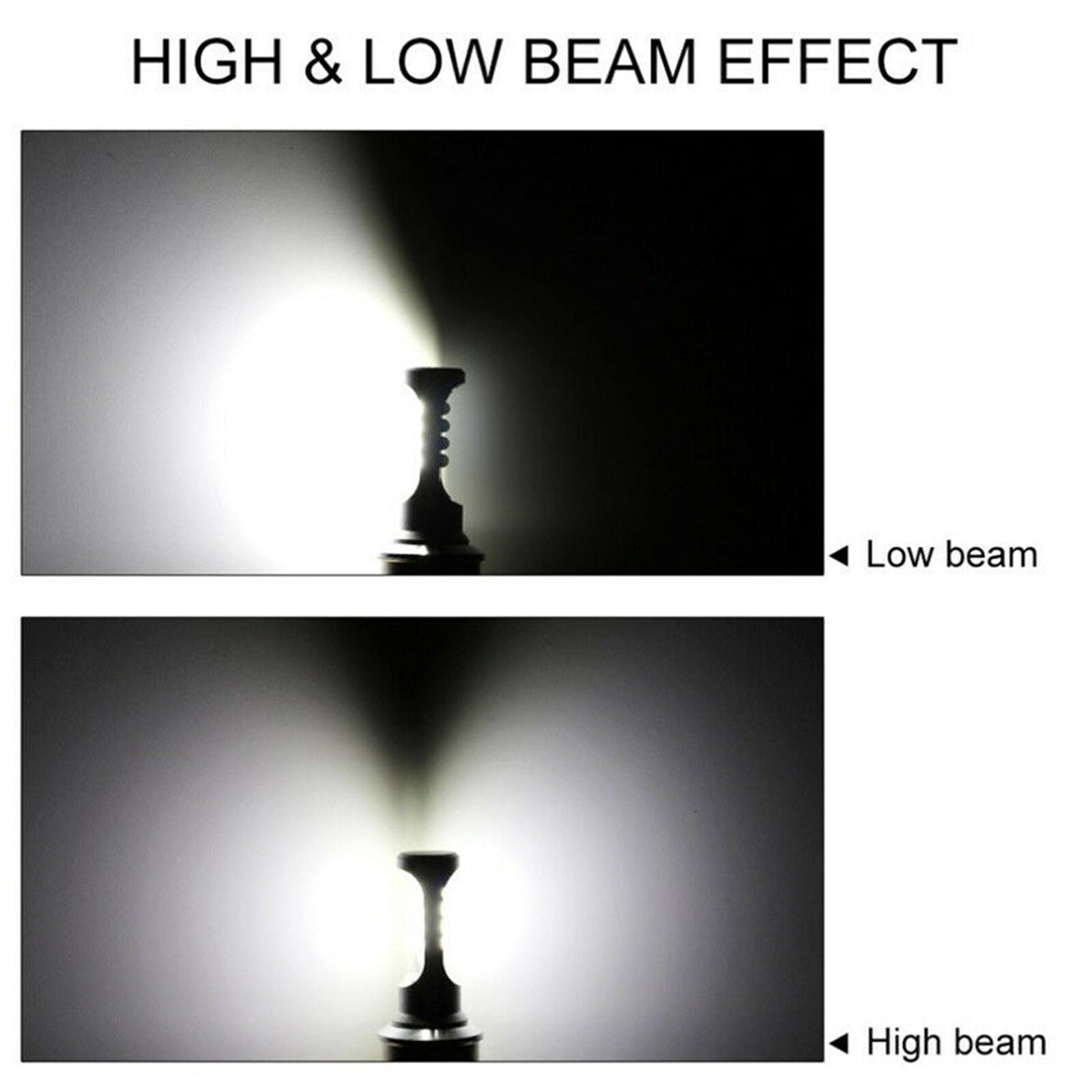 1x BA20D White LED Bulb Motorcycle Hi/Lo Beam Headlight Driving Light Waterproof
