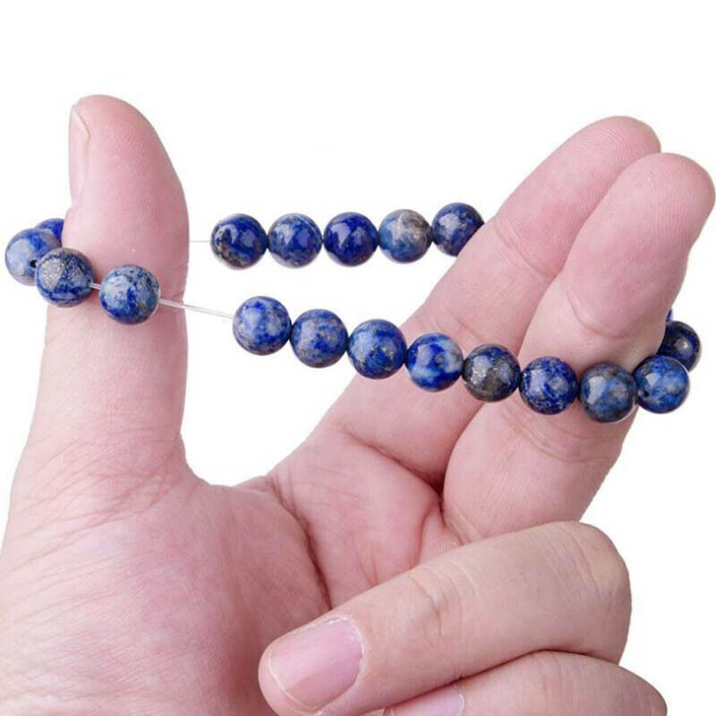 Natural 8mm Lapis Lazuli Beads Bracelets Unisex Elastic Bangle Jewelry Gif.l8