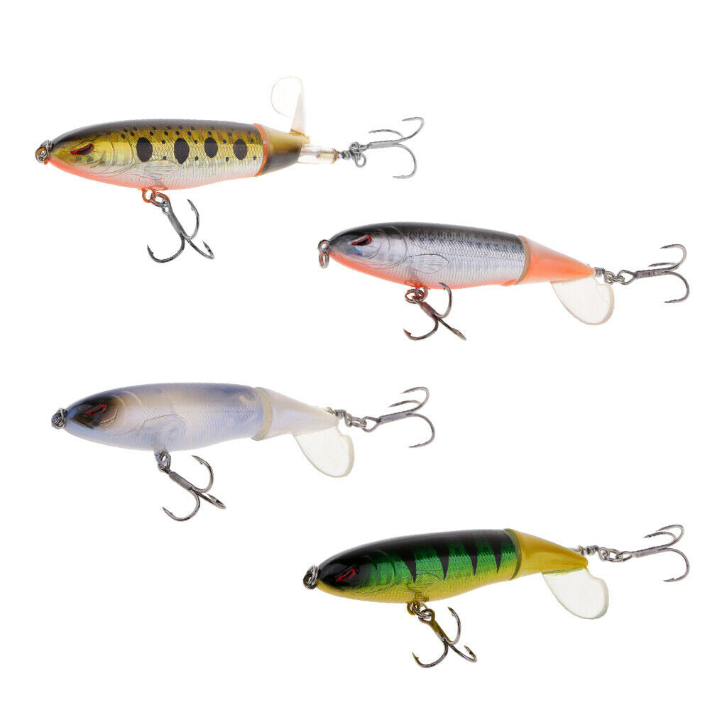 2 Pieces Popper Lures, Lifelike Topwater Fishing Lure Crankbaits with Plastic