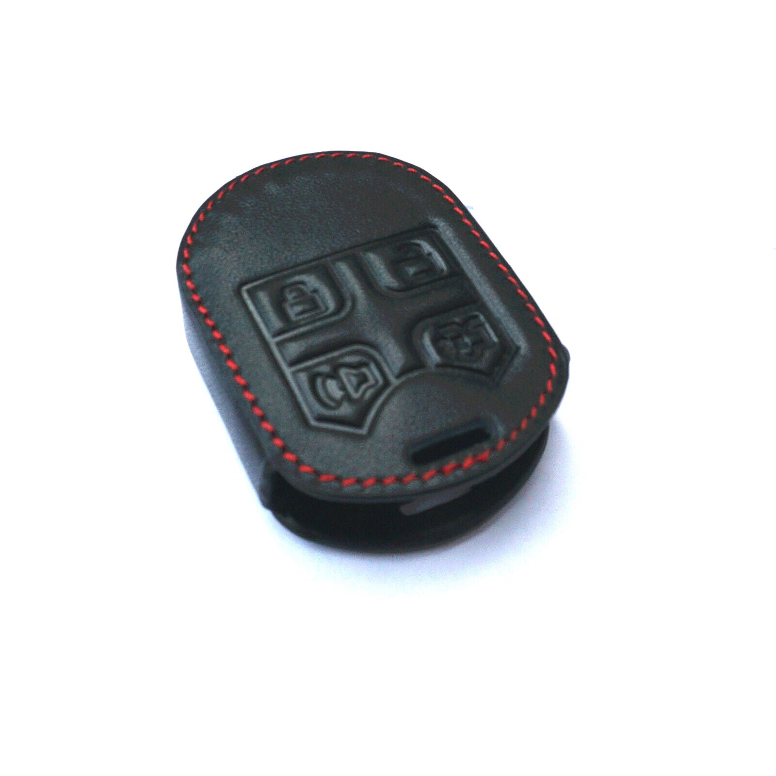 New Black Leather 4 Buttons Remote Smart Key Chain Cover Case For Ford Mustang