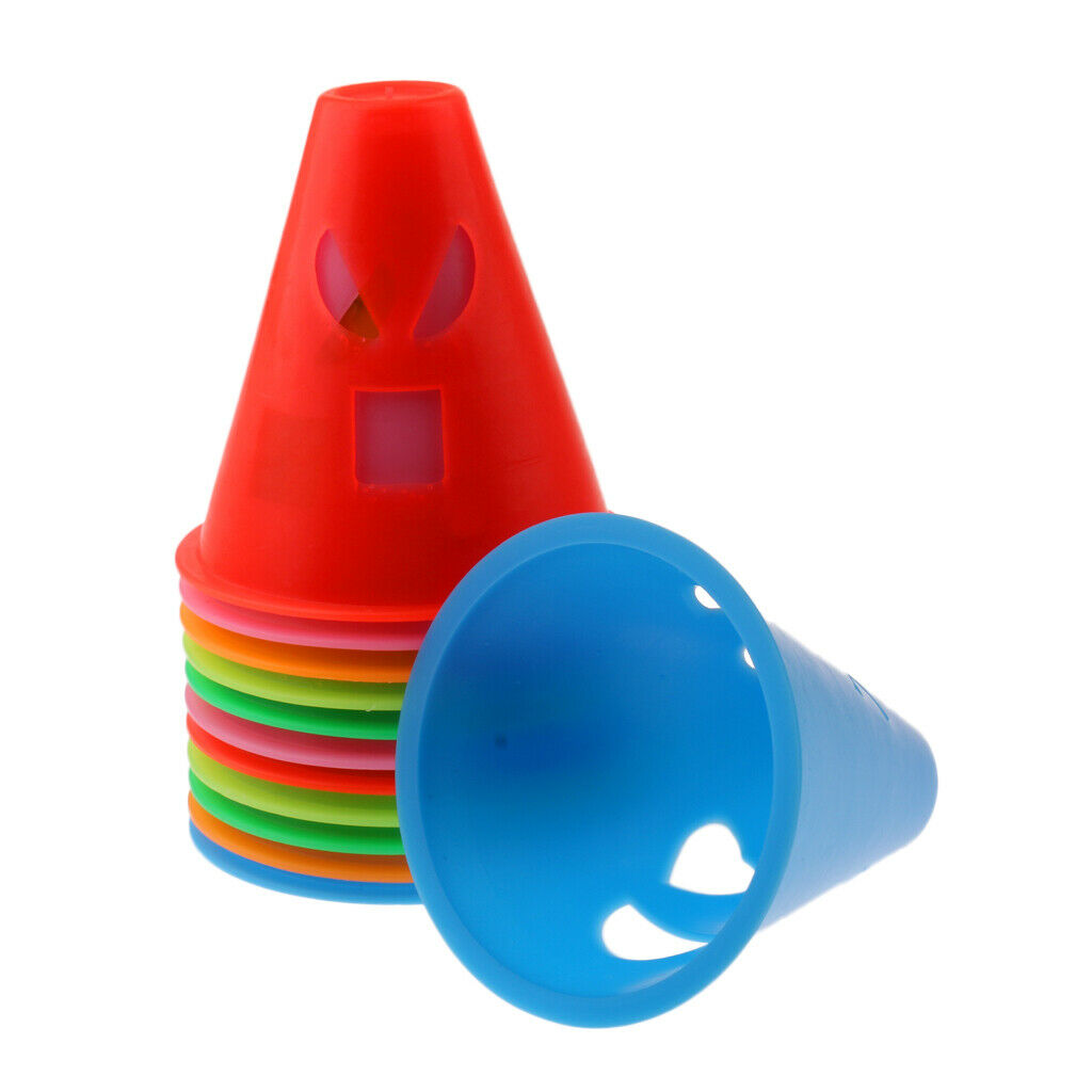 24 Pcs Mix Color Expressions Style Roller Skating Skateboard Cones Pile Cup