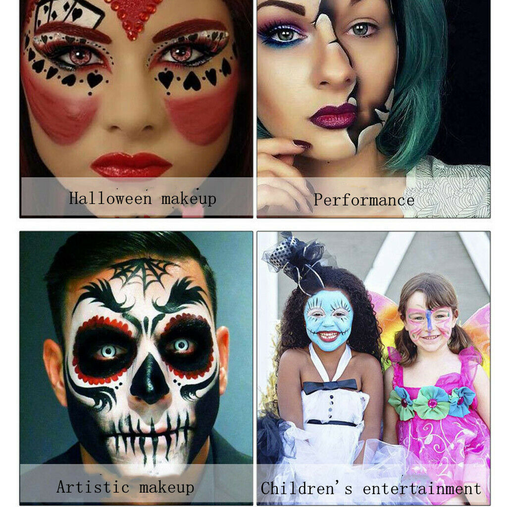 Face Body Paint Oil 18 Colors Halloween Art Party Fancy Make Up Set With 2