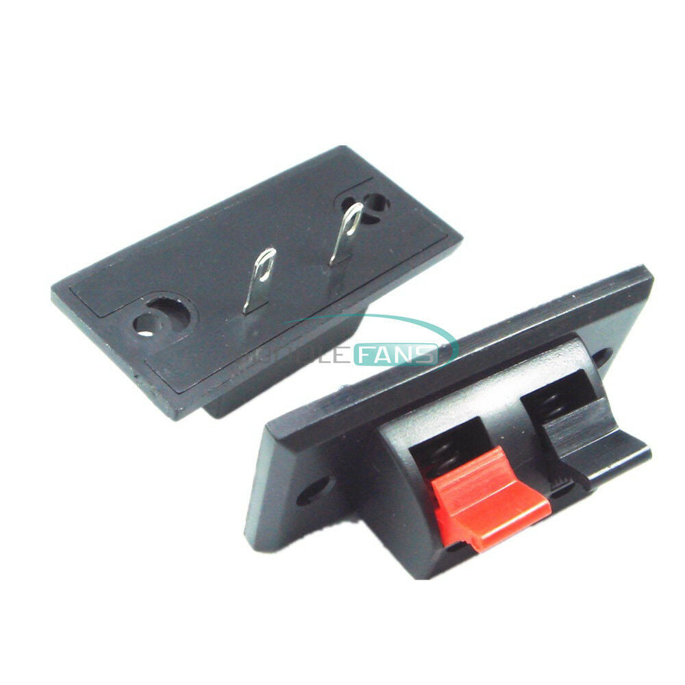 5PCS 2 Way Stereo Speaker Terminal Strip Push Connector Plate Block 2 pin