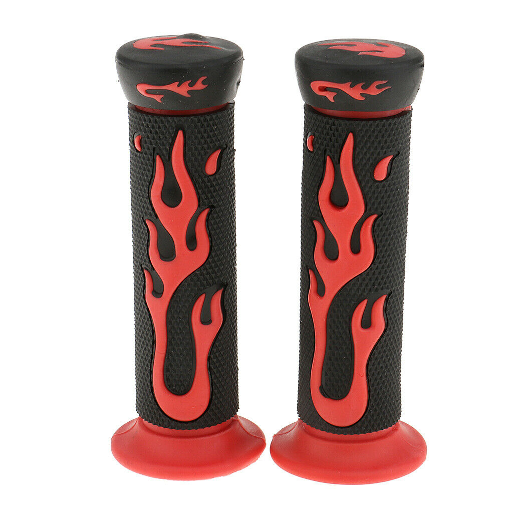 2 Pairs Yellow+Red 7/8'' 22mm Motorcycle Scooter Handlebar Hand Grips