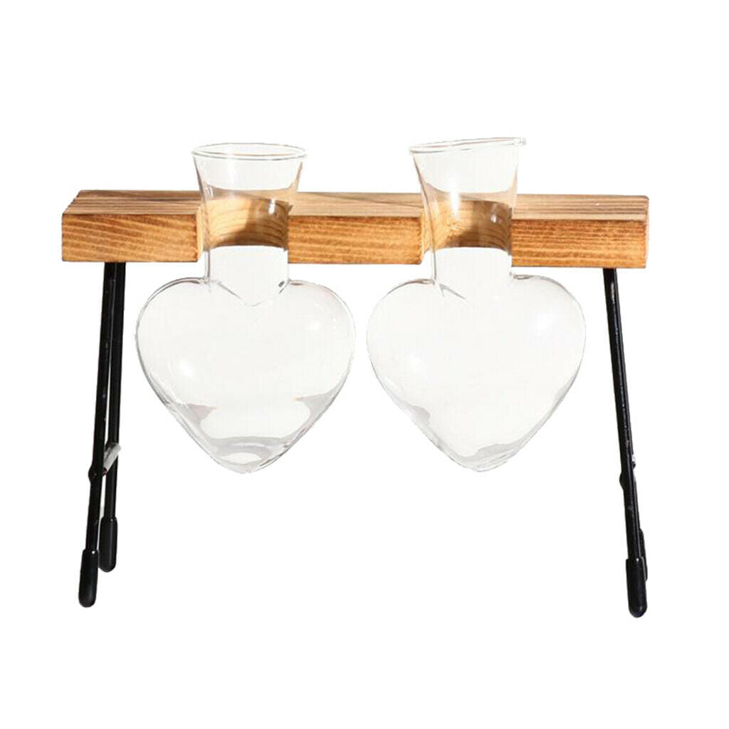 Glass Vase Test Tube In Wooden Chair For Flowers Plants Home Decoration-2