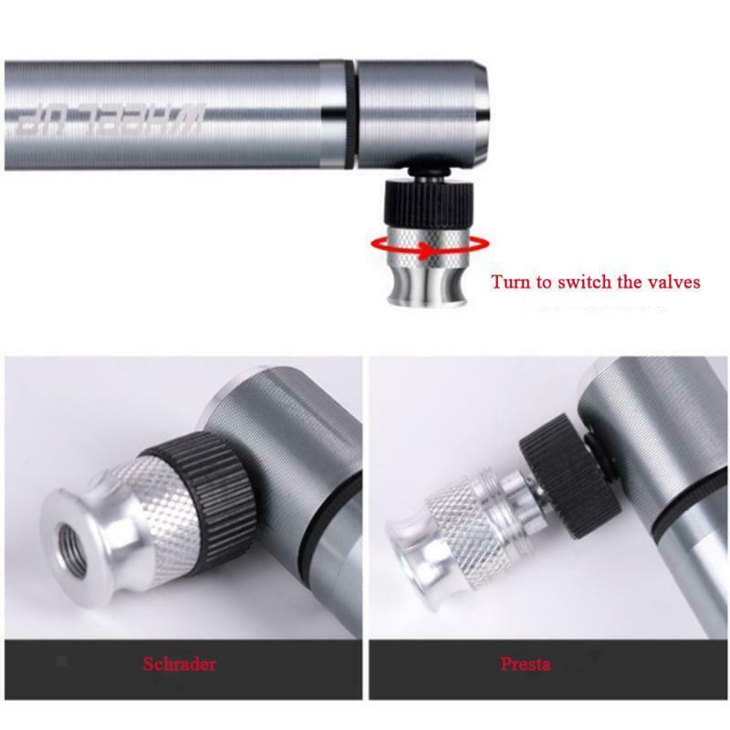 Portable Bike Bicycle Pump Mini Cycle Air Pump Fits Presta & Schrader Valves