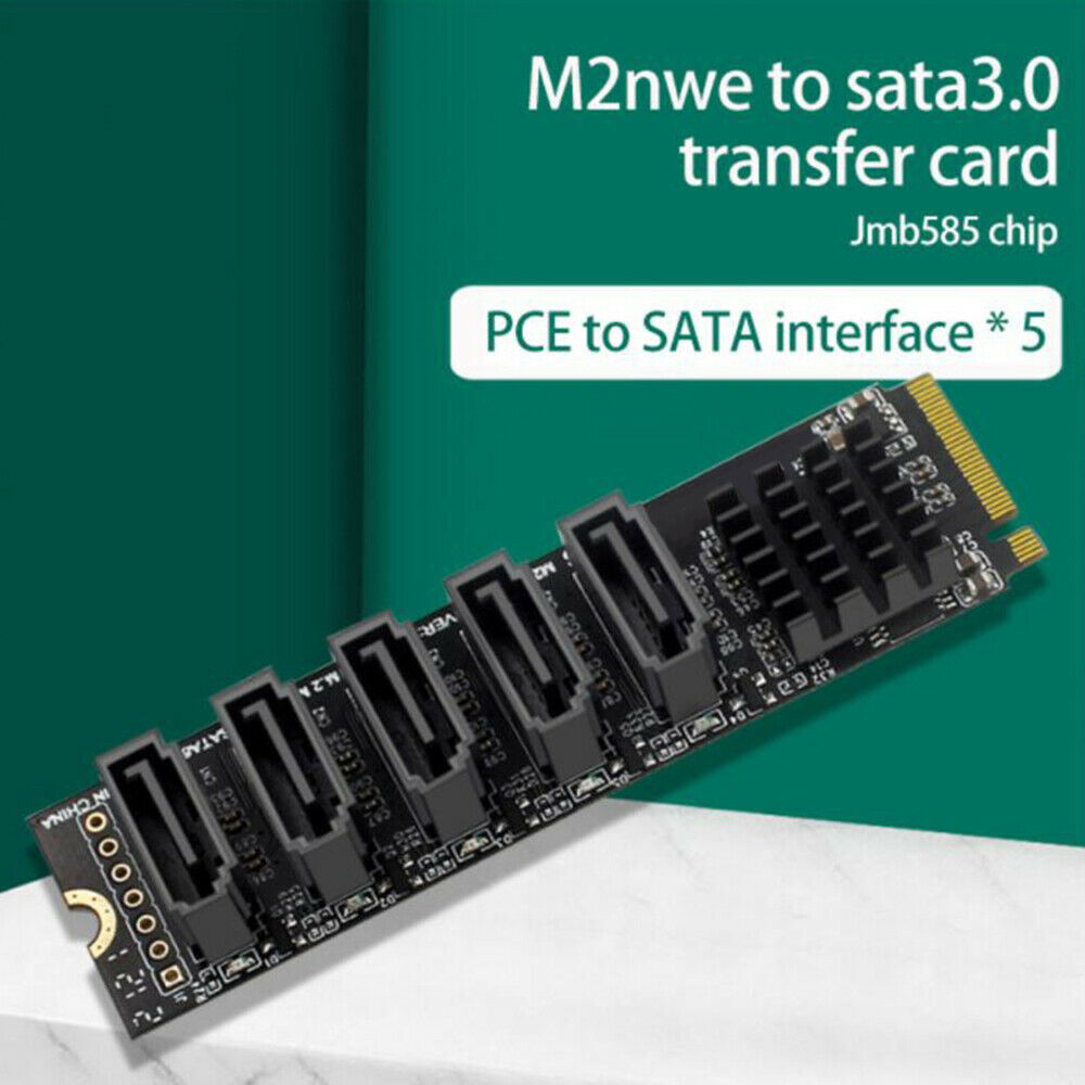 Adapter Card JMB585 5 Port Hard Disk Drive Expansion Card for PH56 M.2 SATA 6GB
