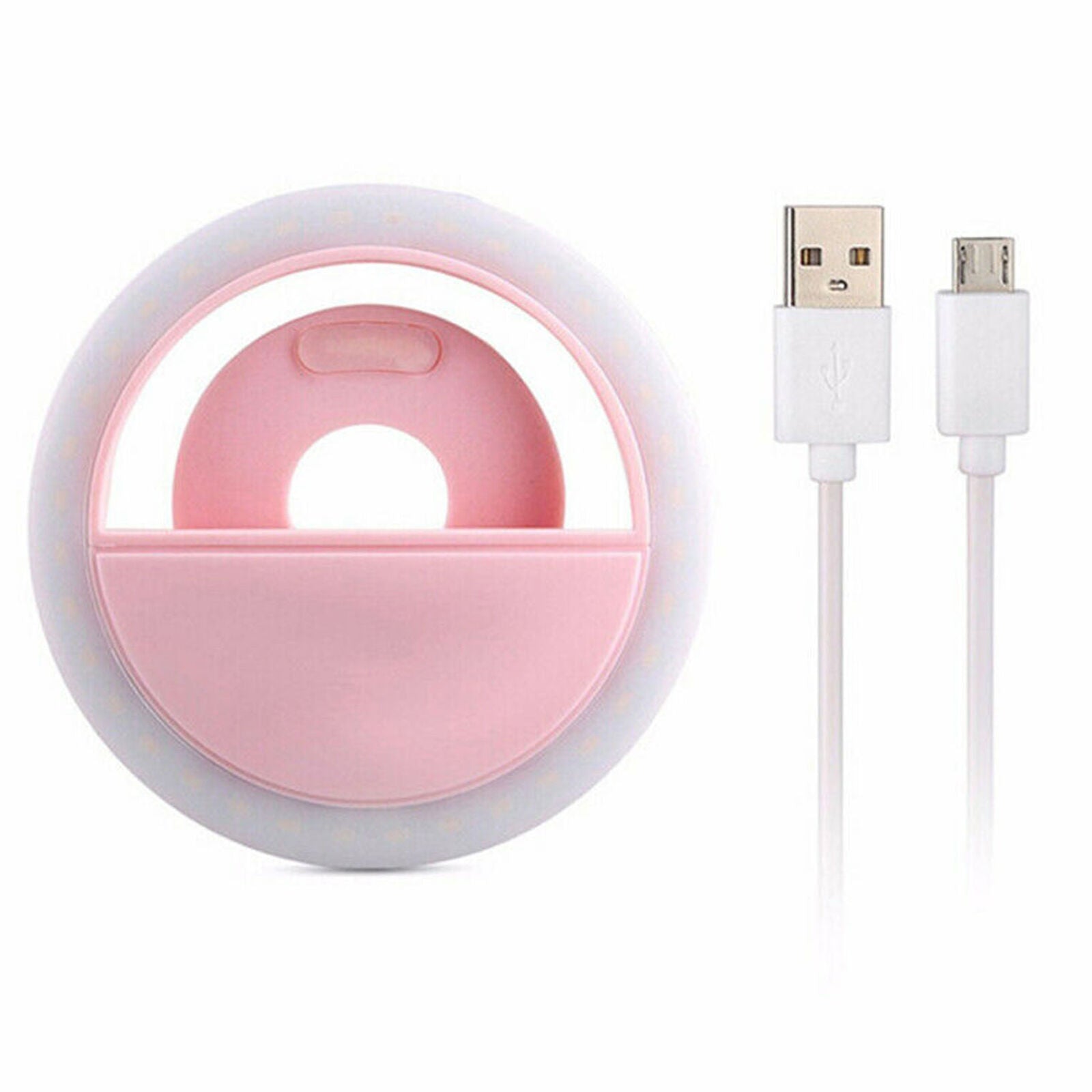 USB Selfie LED Ring Light Flash Fill Clip Camera Adjustable Brightness For Phone