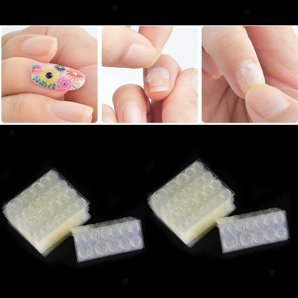 480 Pack Dual Side Nails Tapes Sticky Glue Manicure Tools for Beads Glitters DIY