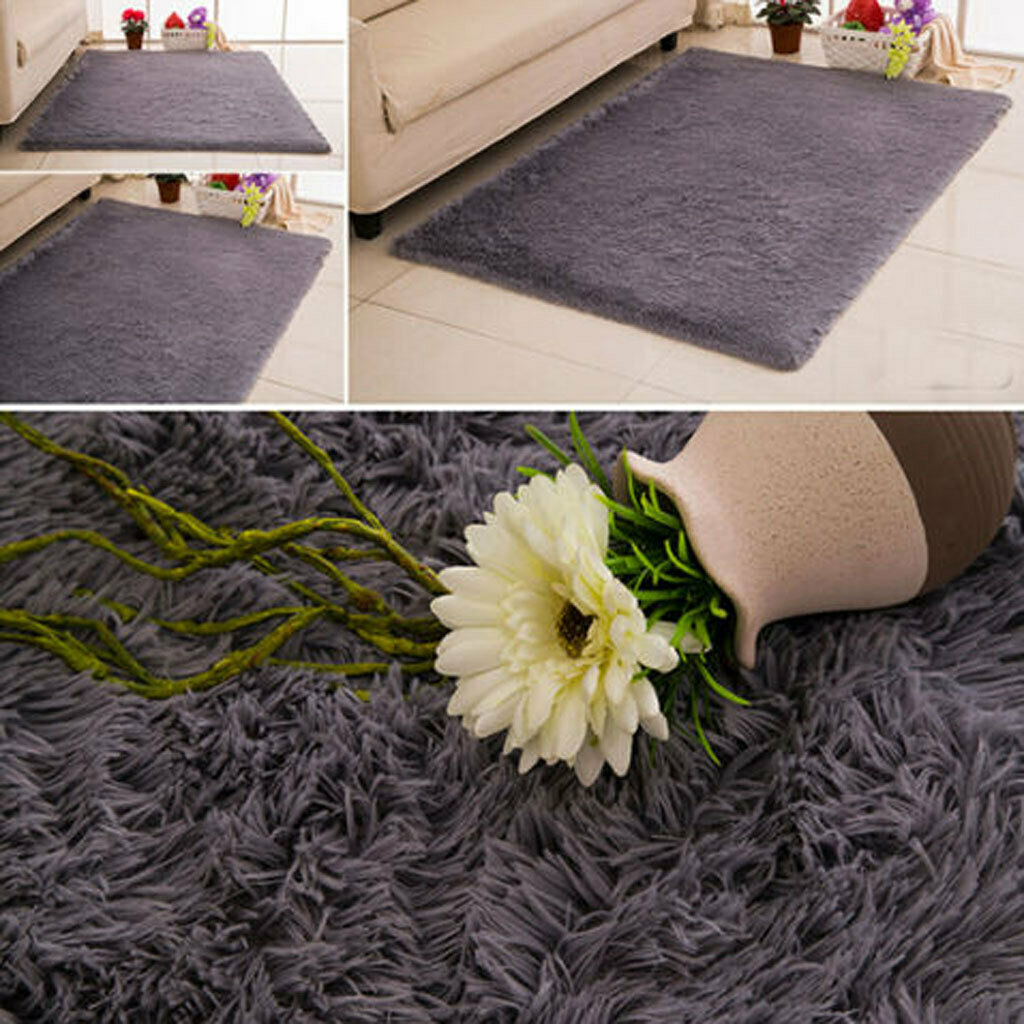 2x  Carpet Anti-Slip Shaggy Area Carpet For Home Floor Mat 16 Colors
