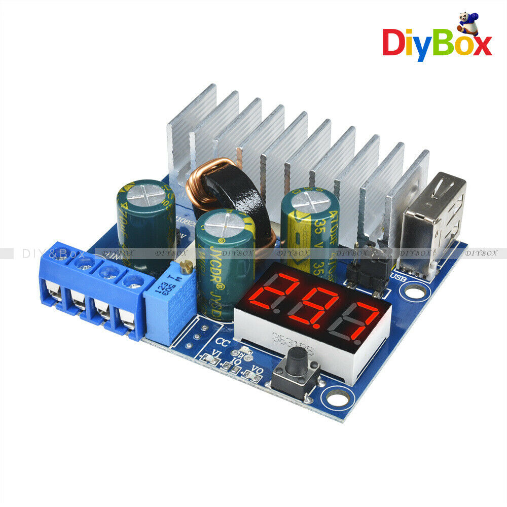 6A 3-35V to 3-35V DC 100W Boost Step-up Module USB Power Supply LED Voltmeter