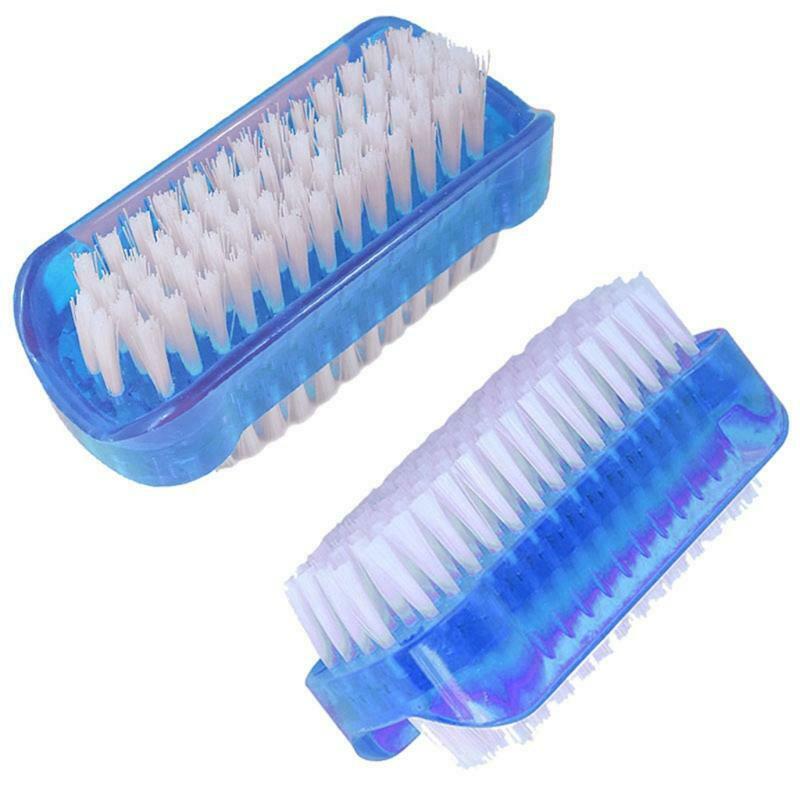 Plastic Double Sided Nail Brush Nail Cleaning Scrubbing Brushes Remove Dust Tool