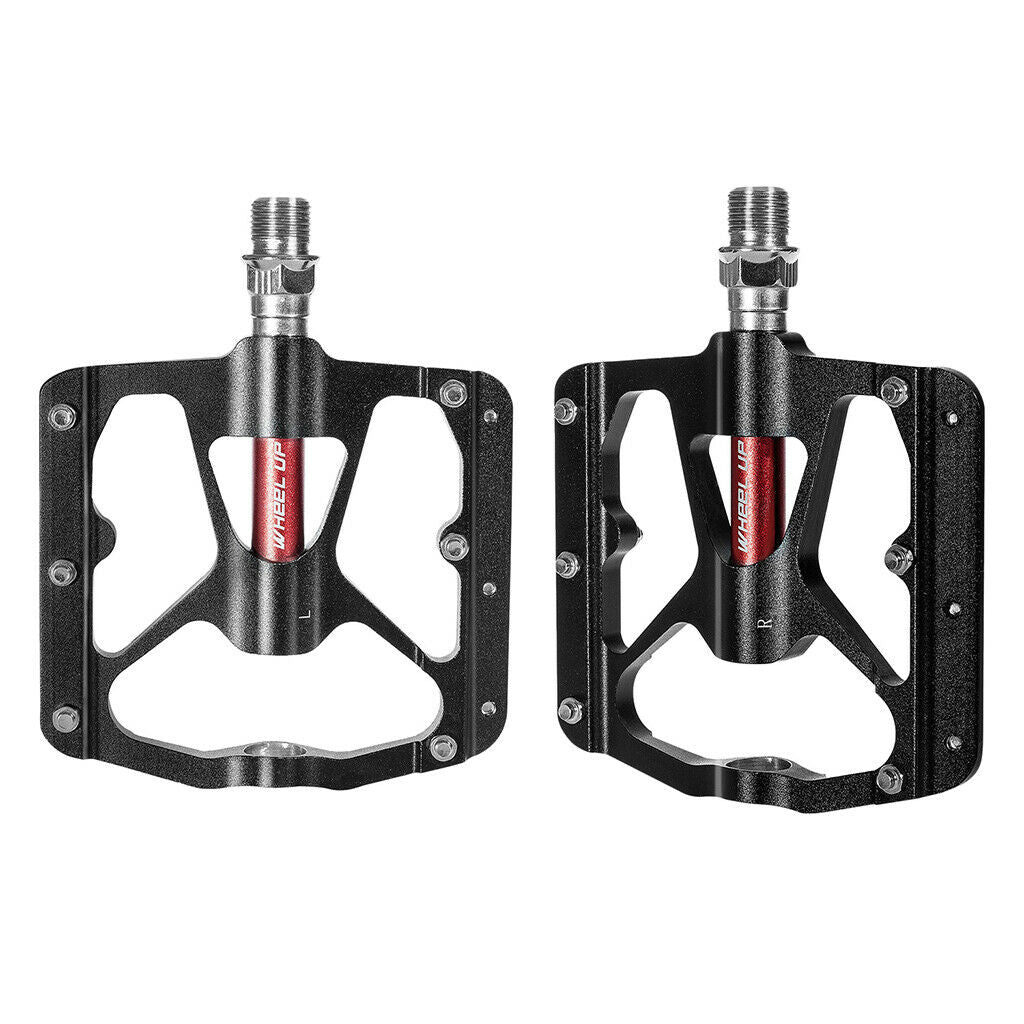 Bike 9/16" Platform Flat Pedals Bicycle Sealed Bearing Anti-Slip Pins Pedals