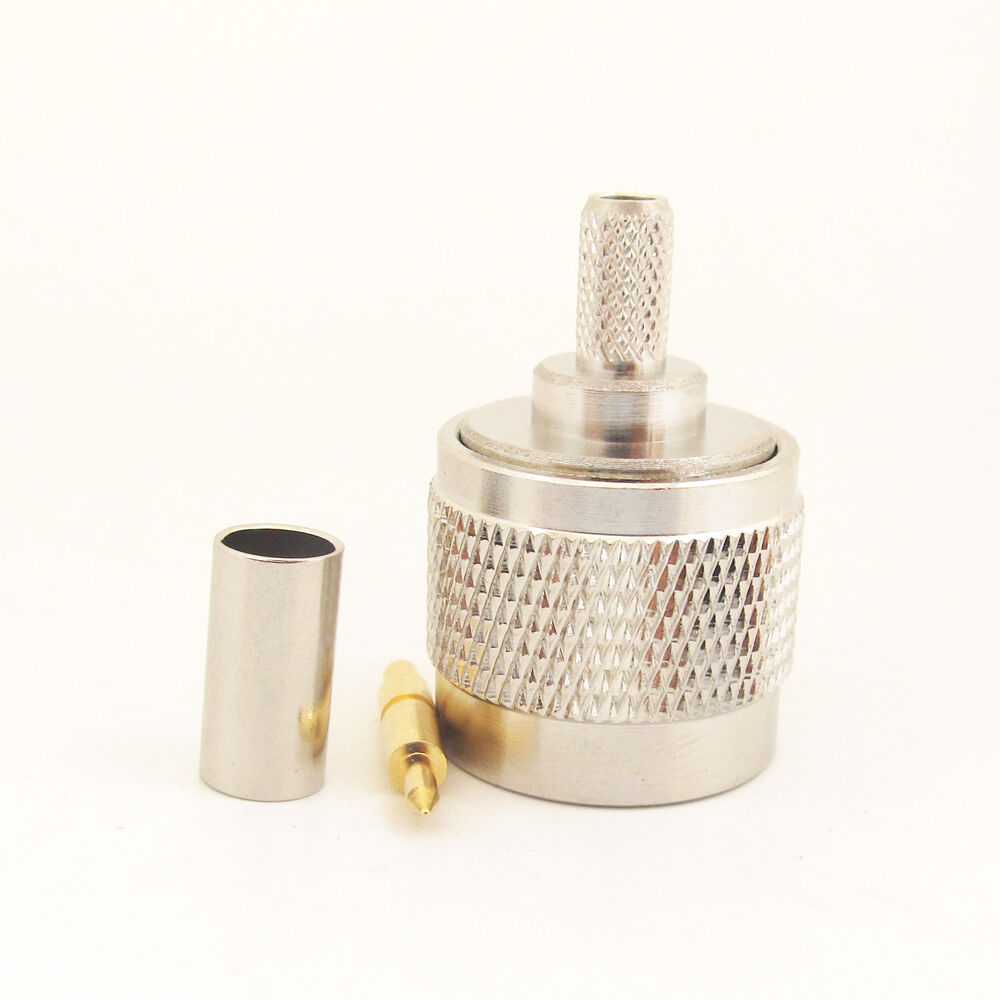 1set Nickel N Type N Male Plug Crimp RF Coaxial Connector for RG58 50ohm Cable