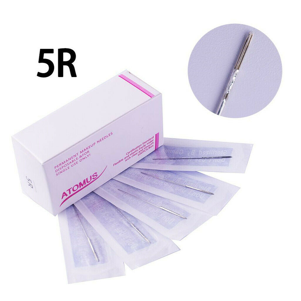 100 pieces microblading permanent makeup needles for tattoo eyebrow pencil 5r