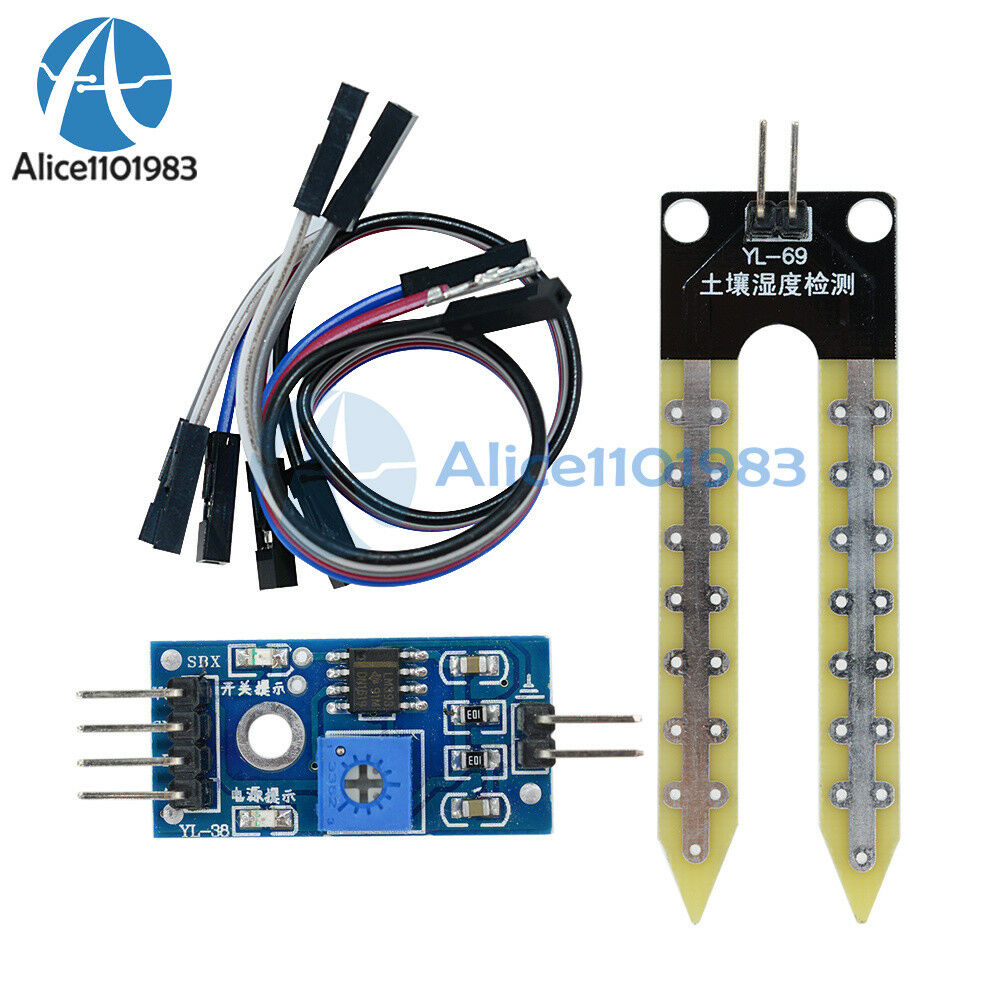 2PCS Soil Hygrometer Detection Module Soil Moisture Sensor For arduino Smart car